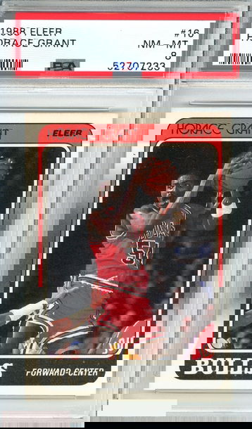 1988 FLEER HORACE GRANT #16 CHICAGO BULLS ROOKIE RC PSA 8 NM-MT