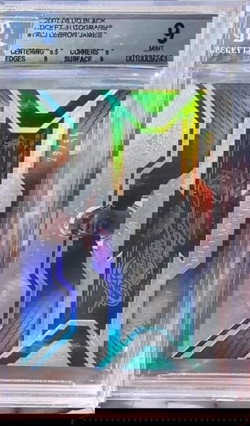2007-08 UD Black Ticket Autographs LeBron James /50 BGS 9 Auto 10 #TALJ