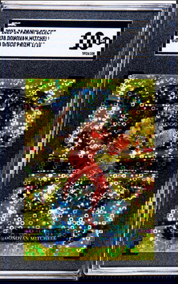 2023 Donovan Mitchell Panini Select Gold Disco Prizm 1/10 SGC 10 #38 Concourse SP