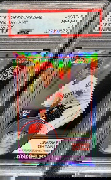 2018 Topps Chrome #83T-6 Shohei Ohtani RC 1983 Topps PSA 8