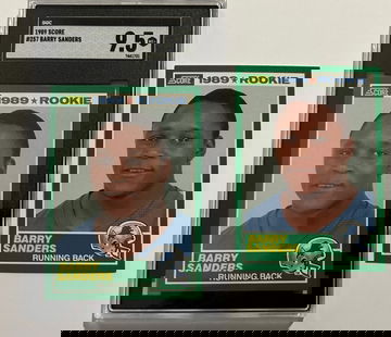 BARRY SANDERS 1989 Score 257 RC 9.5 BARRY SANDERS 1989 Score 257 RC