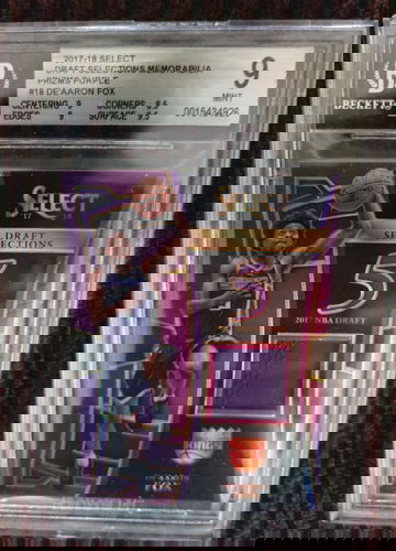 2017-2018 Select Draft Selections Memorabilia Prizm Purple De'AAron Fox /99 BGS 9