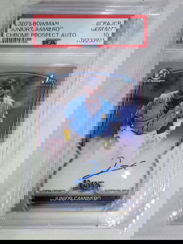 PSA 10 JUNIOR CAMINERO AUTO 1st 2023 Bowman Chrome Prospects Rays GEM MINT