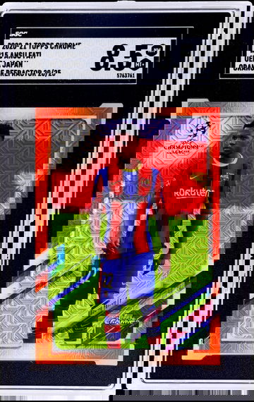 2020-21 Topps Chrome UEFA Japan Orange Refractor Ansu Fati #15 /25 SGC 8.5