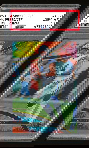 2017 Panini Select - Field Level Tie-Dye Prizm Dak Prescott /25 PSA 10 (POP 4)