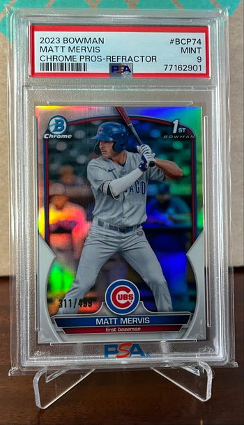 2023 Bowman Chrome Matt Mervis Refractor /499 PSA 9