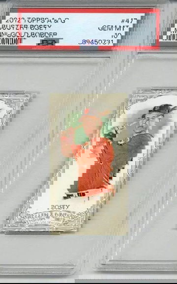 2012 TOPPS ALLEN & GINTER MINI GOLD BORDER BUSTER POSEY GIANTS PSA 10 LOW POP