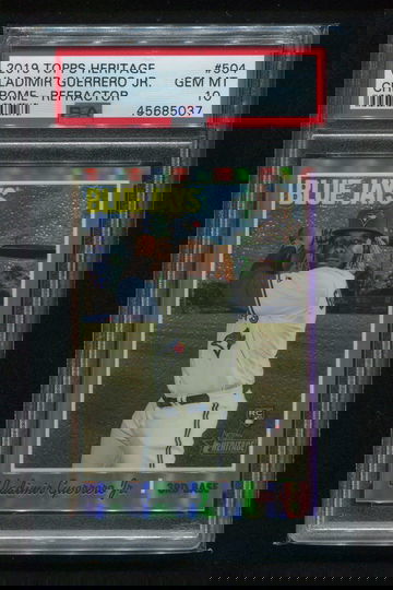 2019 TOPPS HERITAGE CHROME REFRACTOR VLADIMIR GUERRERO JR. /569 SP PSA 10 GEM MINT
