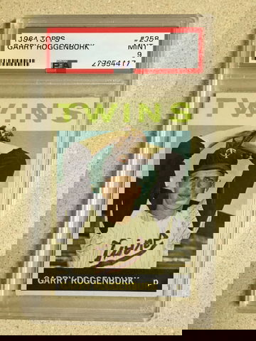 1964 Topps #258 Garry Roggenburk PSA 9 MINT TWINS 