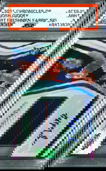 2021 Panini Chronicles draft Josh Giddey Freshman Fabric Certified RPA Auto /99 PSA 9 Mint RC