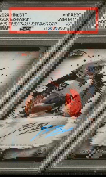 2024 Finest Rookie Finest Autograph Refractor Brock Bowers #RFABB PSA 10