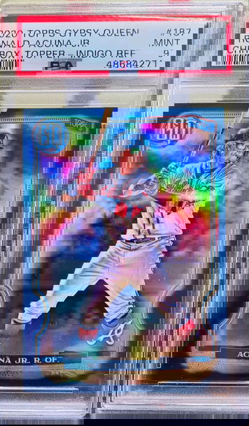 2020 Topps Gypsy Queen Ronald Acuna JR Indigo Refractor /150 PSA 9