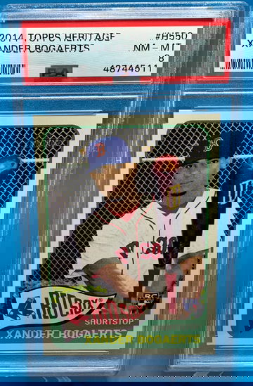 2014 Topps Heritage High Number Xander Bogaerts RC PSA 8
