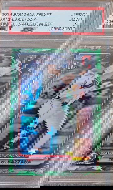 2024 Bowman Draft Travis Bazzana Chrome Lunar Glow Refractor PSA 9