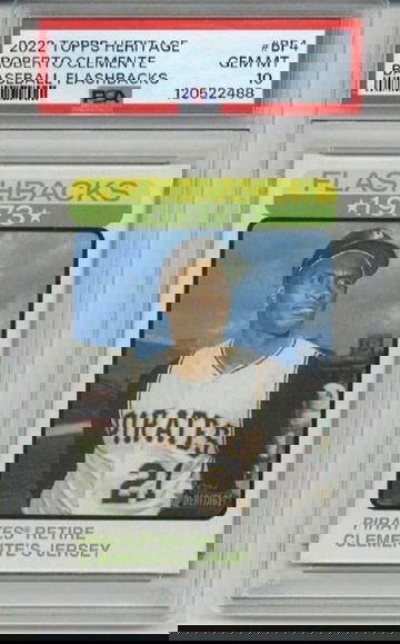 2022 TOPPS HERITAGE BASEBALL FLASHBACKS #BF4 ROBERTO CLEMENTE PSA 10 LOW POP