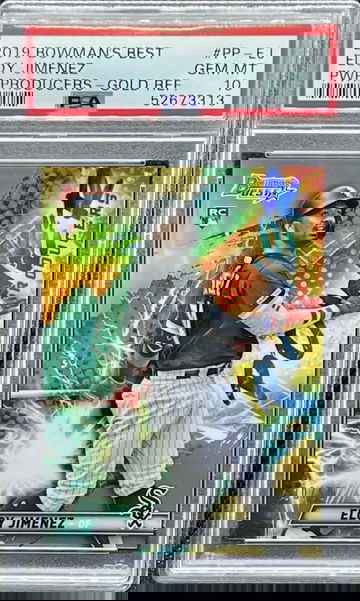 2019 Bowman’s Best Eloy Jimenez Power Producers  Gold Refractor 30/50 PSA 10