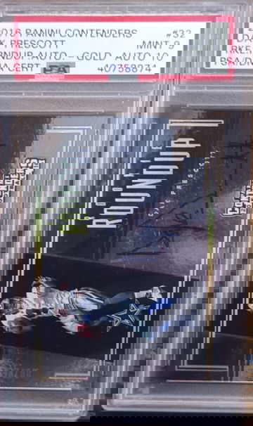 2016 Dak Prescott Contenders Rookie Roundup Gold Auto/25