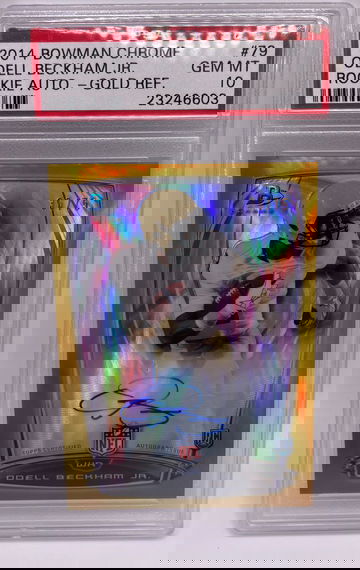 2014 Bowman Chrome Odell Beckham Jr Gold Refractor Autograph PSA10