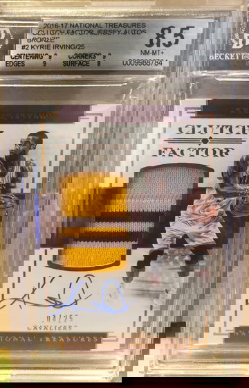 2015-16 National Treasures Kyrie Irving Clutch factor jersey auto 4/25 game used (from HKG 14-21 days shipping)