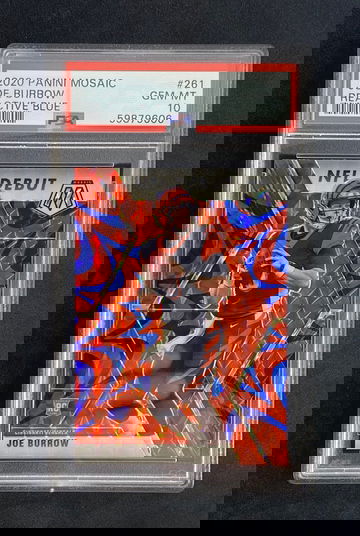 2020 Panini Mosaic 261 Joe Burrow Reactive Blue psa 10