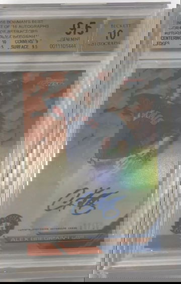 2016 Bowman's Best Orange REFRACTOR Alex Bregman Auto /50 BGS 9.5/10