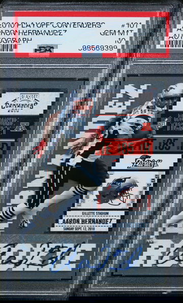 2010 Playoff Contenders #101 New England Patriots Aaron Hernandez RC PSA 10 GEM MT