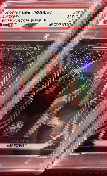 2020 Obsidian Antony Electric purple etch 14/75 Psa 9 rookie card Manchester United 