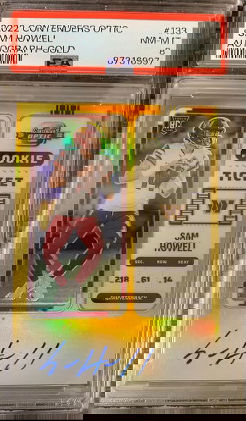 2022 Panini Contenders Optic Sam Howell - Rookie Ticket RPS Autographs Variation Gold Prizm