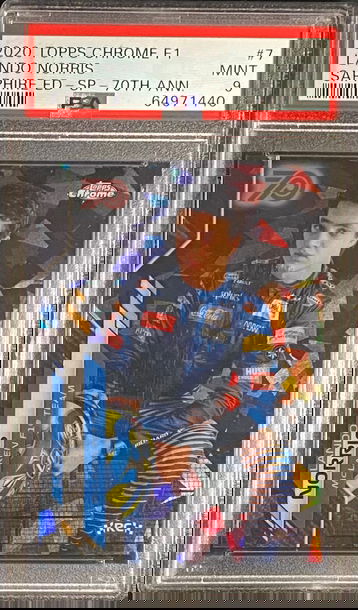 2020 Topps Chrome Sapphire Lando Norris Rookie RC  70th Anniversary /70 Image Variation Refractor IV SP Formula 1 F1