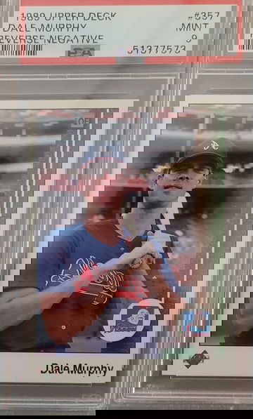 1989 Upper Deck Dale Murphy Reserve Negative PSA 9