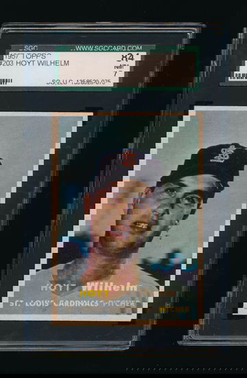 1957 Topps #203, Hoyt Whilhelm SGC 7 NM