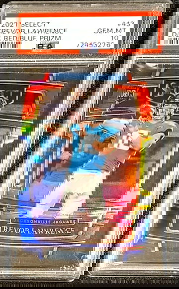 PSA 10 TREVOR LAWRENCE 2021 SELECT DIE CUT RED WHITE BLUE PRIZM RC #43 Jaguars