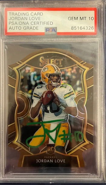 2020 Panini Select Jordan Love Copper Prizm Auto #/355 PSA 10 GEM MT RC