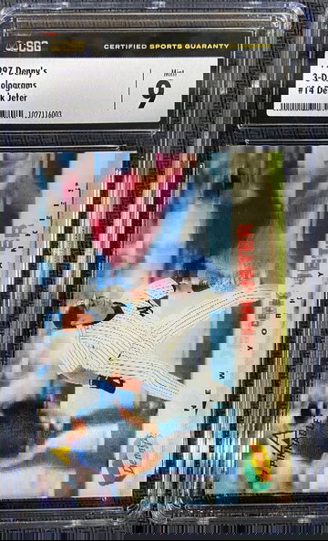 1997 Denny's 3D Hologram Derek Jeter CSG 9 MINT