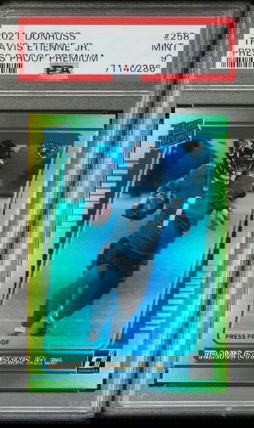 2021 Donruss Travis Etienne Jr Press Proof Premium PSA 9