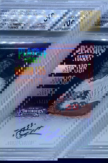 2016 Contenders Hunter Greene Auto /15 BGS 9