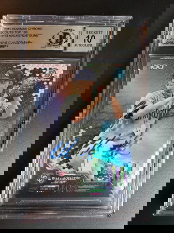 Mackenzie Gore Autographed 2019 Bowman Chrome Scouts Top 100! 10 Grade Auto!