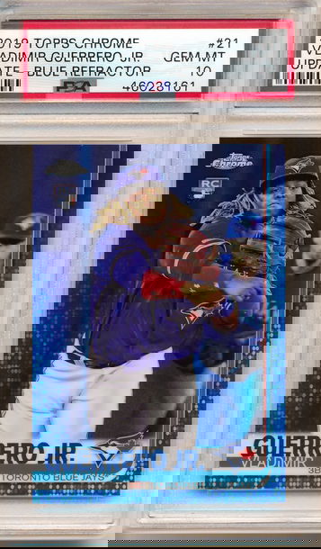 2019 Topps Chrome Update Vladimir Guerrero Jr Blue Refractor #/150 PSA 10