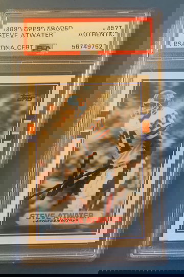 1989 topps traded Steve Atwater auto