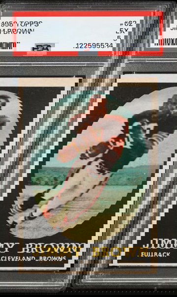 1958 Topps Football Jim Brown RC #62 — PSA 5 (EX) — Strong Eye Appeal