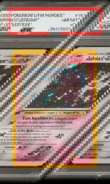 2000 Pokemon Gym Heroes 1st Edition Holo Sabrina's Gengar #14 PSA 8