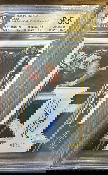 2018 Panini One Sam Darnold Rookie Patch Auto BGS 9.5/10