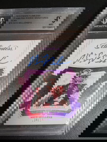 2018 panini flawless rookie signatures Ruby Nick Mullens RC /15 BGS 9/10