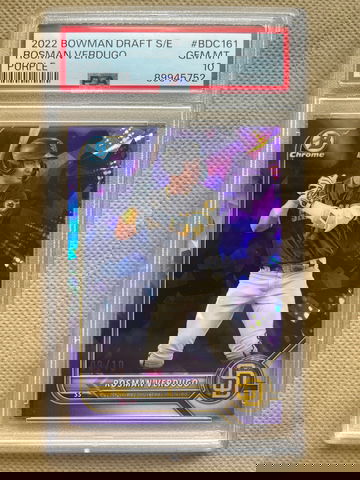 2022 Bowman Draft Purple Sapphire Rosman Verdugo PSA 10 09/10 BDC161 San Diego Padres