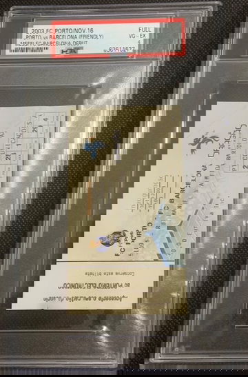 2003 LIONEL MESSI ROOKIE DEBUT FC Barcelona FULL Ticket PSA 4