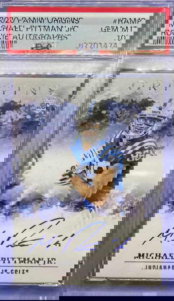 2020 Panini Origins Michael Pittman Jr Rookie Autographs PSA 10 Gem Mint Colts