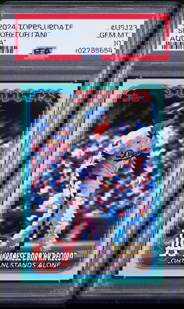 2024 Topps Update #US123 SHOHEI OHTANI Stands Alone HR Record Aqua PSA 10 Gem Mint