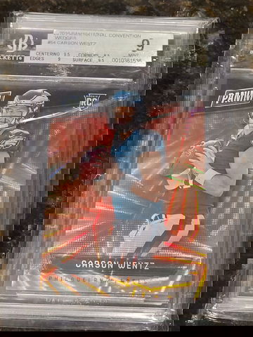 🔥🏈 2016 Carson Wentz Panini Convention Wedges BGS 9