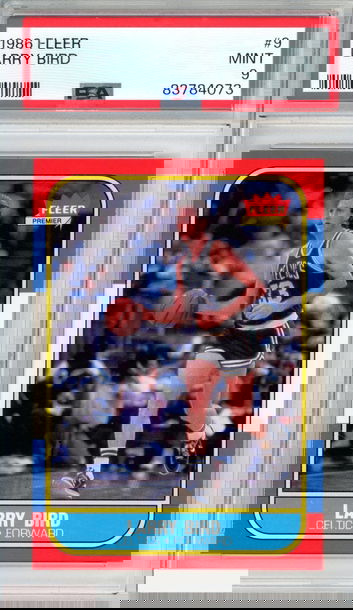 1986 FLEER LARRY BIRD #9 BOSTON CELTICS HOF PSA 9 MINT