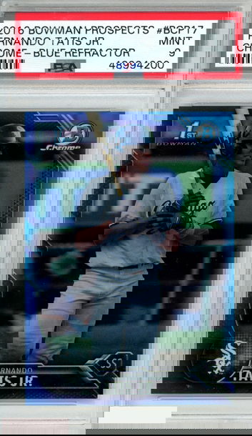 2016 BOWMAN PROSPECTS FERNANDO TATIS JR #BCP17 CHROME BLUE OF 150 1ST RC PSA 9